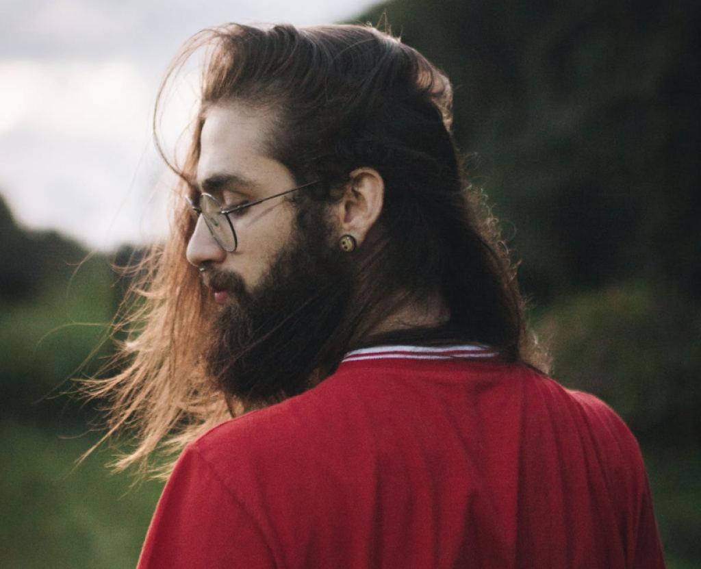 Young handsome man with beard and mustache