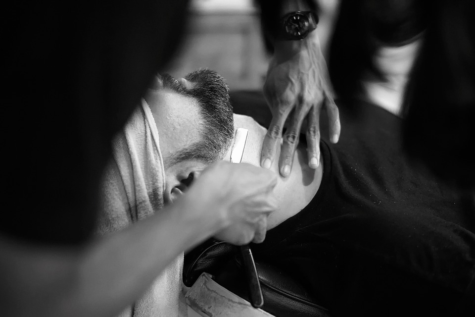 shaving using straight razor