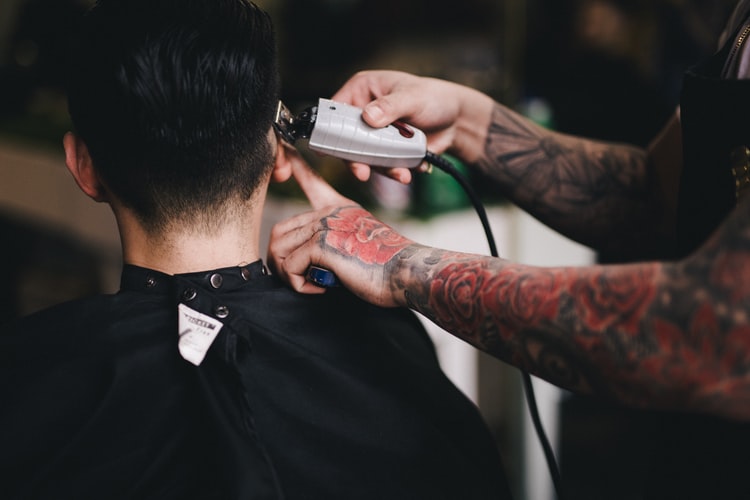 man being shaved